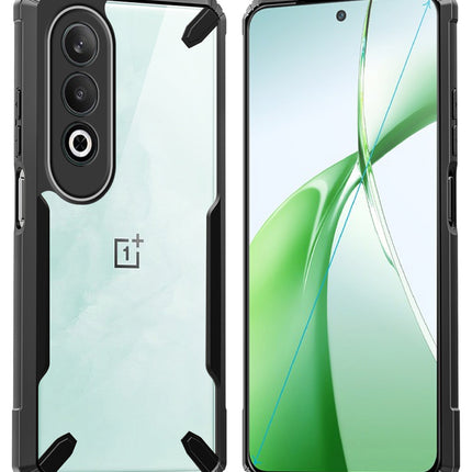Kapa Bull Clear Back Cover for OnePlus Nord CE 4 | [Military Grade Protection] Shock Proof Slim Hybrid Bumper Case (Black)