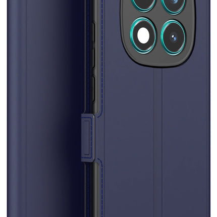 Kapa Noble Slim Magnetic Leather Flip Case Cover for Redmi Note 14 Pro (5G) | Card Holder Stand Flip Wallet Case (Blue) - Mobizang
