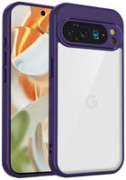 Kapa Hawkeye Clear Slim Tough Back Cover for Google Pixel 10 Pro | Camera Lens Protector Anti Yellow Shockproof Clear Hybrid Case Cover (Purple)