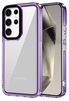 Kapa Warrior Acrylic Clear Back Cover For Samsung Galaxy S25 Ultra | Slim Shockproof [Military Grade Protection] Hybrid Bumper Case (Purple Sides)