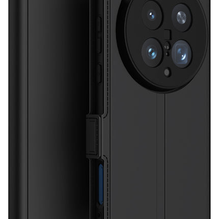 Kapa Noble Slim Magnetic Leather Flip Case Cover for Vivo X200 Ultra | Card Holder Stand Flip Wallet Case (Black)