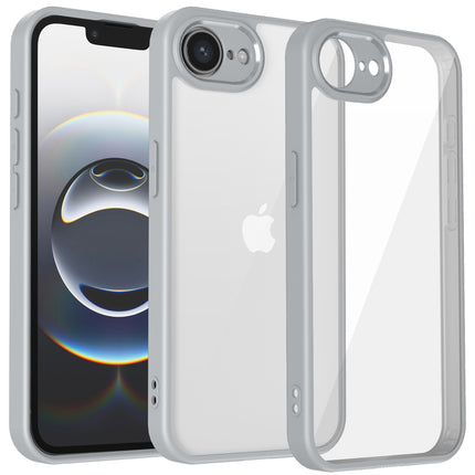 Kapa Hawkeye Clear Back Cover for Apple iPhone 16E | Camera Lens Protector Shockproof Slim Clear Case Cover (Grey Sides)