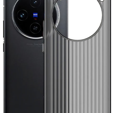 Kapa Matte Wave Grip Back Cover for Vivo X200 5G | Ultra Slim [With Metal Buttons] Frosted Back Case (Grey) - Mobizang