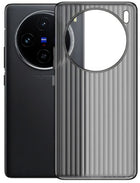 Kapa Matte Wave Grip Back Cover for Vivo X200 5G | Ultra Slim [With Metal Buttons] Frosted Back Case (Grey) - Mobizang