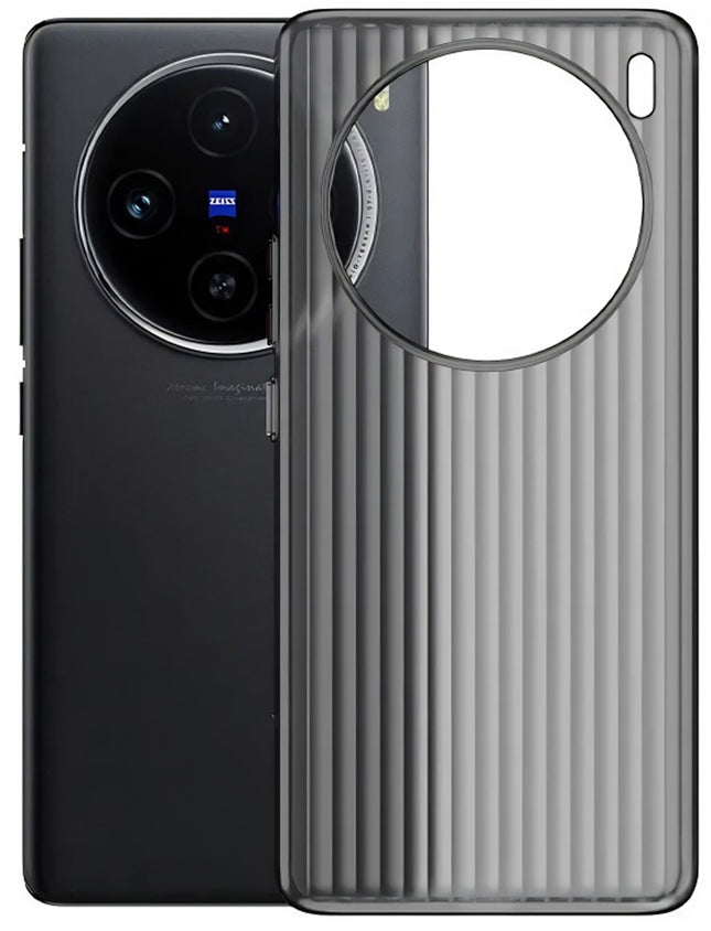 Kapa Matte Wave Grip Back Cover for Vivo X200 5G | Ultra Slim [With Metal Buttons] Frosted Back Case (Grey) - Mobizang