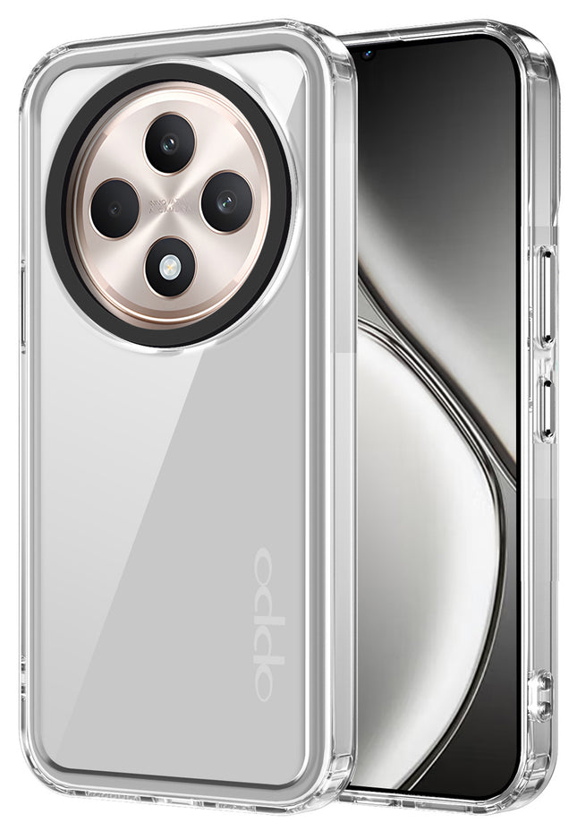 Kapa Warrior Acrylic Clear Back Cover For Oppo F27 Pro / Oppo F27 Pro Plus | Slim Shockproof [Military Grade Protection] Hybrid Bumper Case (Clear Sides)