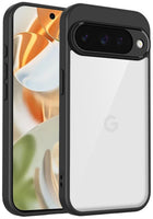 Kapa Hawkeye Clear Slim Tough Back Cover for Google Pixel 10 | Camera Lens Protector Anti Yellow Shockproof Clear Hybrid Case Cover (Black)
