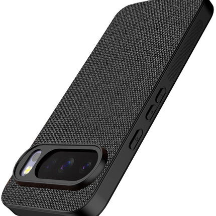 Kapa Soft Full Fabric Protective Back Case Cover for Google Pixel 10 Pro | Shockproof Slim Hard Anti Slip Back Case (Black)