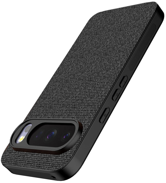 Kapa Soft Full Fabric Protective Back Case Cover for Google Pixel 10 Pro | Shockproof Slim Hard Anti Slip Back Case (Black)