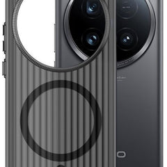 Kapa Wave Magnetic Frosted Grip Back Cover for Vivo X200 Ultra | [MagSafe Compatible] Wireless charging, Slim, Metal Buttons Matte Finish Back Case (Grey) - Mobizang