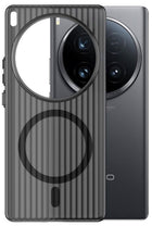 Kapa Wave Magnetic Frosted Grip Back Cover for Vivo X200 Ultra | [MagSafe Compatible] Wireless charging, Slim, Metal Buttons Matte Finish Back Case (Grey) - Mobizang
