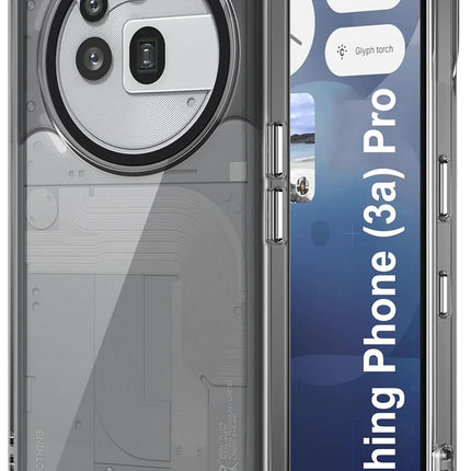Kapa Warrior Acrylic Clear Back Cover For Nothing Phone 3A Pro | Slim Shockproof [Military Grade Protection] Hybrid Bumper Case (Grey Sides) - Mobizang
