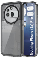 Kapa Warrior Acrylic Clear Back Cover For Nothing Phone 3A Pro | Slim Shockproof [Military Grade Protection] Hybrid Bumper Case (Grey Sides) - Mobizang