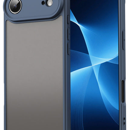 Kapa Shield Frosted Acrylic Back Cover for Apple iPhone 17 Air| Hard Slim Inbuilt Camera Lens Cover Protection Shock Proof Case (Blue Sides)