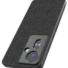 Kapa Soft Full Fabric Protective Back Case Cover for Oppo F25 Pro (5G) | Shockproof Slim Hard Anti Slip Back Case (Black) - Mobizang
