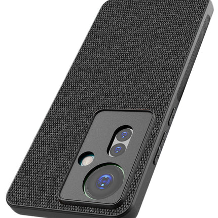 Kapa Soft Full Fabric Protective Back Case Cover for Oppo F25 Pro (5G) | Shockproof Slim Hard Anti Slip Back Case (Black) - Mobizang
