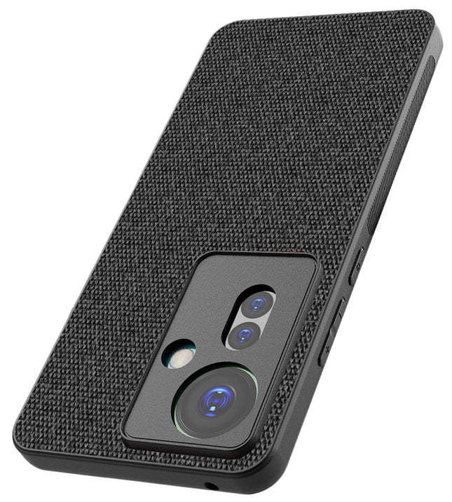 Kapa Soft Full Fabric Protective Back Case Cover for Oppo F25 Pro (5G) | Shockproof Slim Hard Anti Slip Back Case (Black) - Mobizang