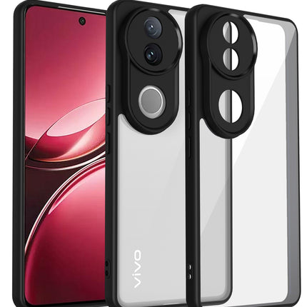 Kapa Hawkeye Clear Back Cover for Vivo V50 5G | Camera Lens Protector Shockproof Slim Clear Case Cover (Black Sides)