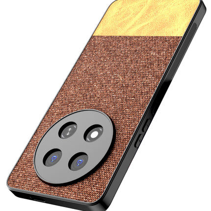 Kapa Soft Fabric & Leather Hybrid Protective Back Cover for Honor X9C 5G | Shockproof Slim Hard Anti Slip Back Case (Brown)