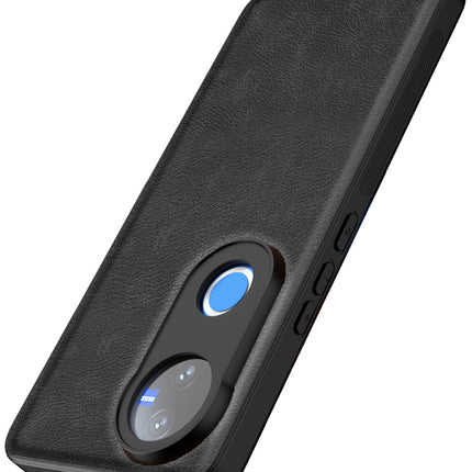 Kapa Tux Leather Back Cover for Vivo V50 5G | Slim Shockproof Camera Protection Bumper Case (Black)