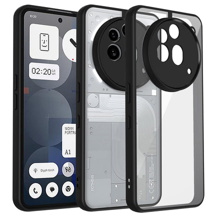 Kapa Hawkeye Clear Back Cover for Nothing Phone 3A Pro | Camera Lens Protector Shockproof Slim Clear Case Cover (Black Sides) - Mobizang