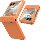 Kapa Textured Grip Hinge Protection Back Cover for Moto Razr 60/50 | with [Inbuilt Glass] Full Body Shockproof Hard Back Case (Orange)