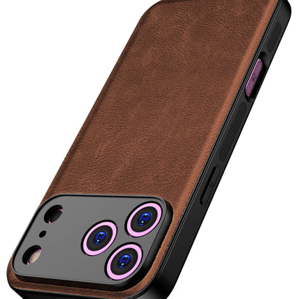Kapa Tux Leather Back Cover for Apple iPhone 17 Pro Max | Slim Shockproof Camera Protection Bumper Case (Brown)