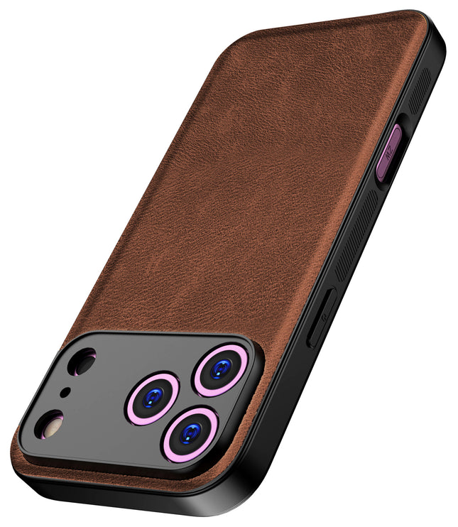 Kapa Tux Leather Back Cover for Apple iPhone 17 Pro Max | Slim Shockproof Camera Protection Bumper Case (Brown)