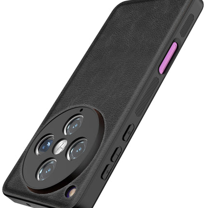 Kapa Tux Leather Back Cover for Oppo Find X8 Pro | Slim Shockproof Camera Protection Bumper Case (Black)