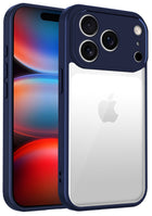 Kapa Hawkeye Clear Slim Tough Back Cover for Apple iPhone 17 Pro Max | Camera Lens Protector Anti Yellow Shockproof Clear Hybrid Case Cover (Blue)