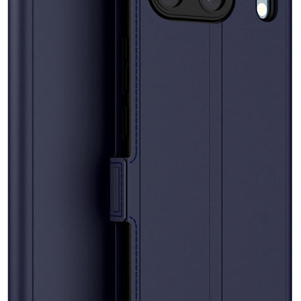 Kapa Noble Slim Magnetic Leather Flip Case Cover for OnePlus Nord 4 | Card Holder Stand Flip Wallet Case (Blue) - Mobizang