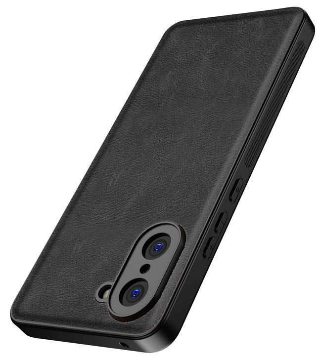 Kapa Tux Leather Back Cover for OnePlus Nord CE 5 | Slim Shockproof Camera Protection Bumper Case (Black)