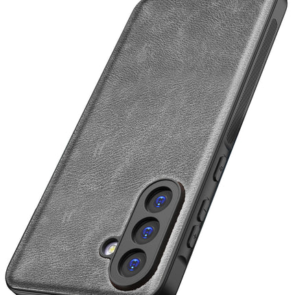 Kapa Tux Leather Back Cover for Samsung Galaxy M16 | Slim Shockproof Camera Protection Bumper Case (Grey)