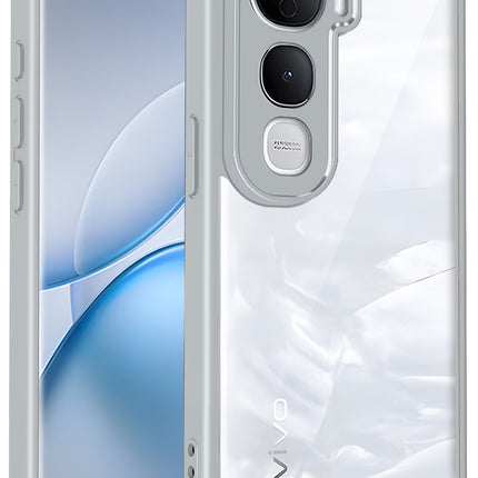 Kapa Hawkeye Clear Slim Tough Back Cover for Vivo Y400 Pro 5G | Camera Lens Protector Anti Yellow Shockproof Clear Hybrid Case Cover (Grey Sides)