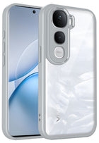Kapa Hawkeye Clear Slim Tough Back Cover for Vivo Y400 Pro 5G | Camera Lens Protector Anti Yellow Shockproof Clear Hybrid Case Cover (Grey Sides)