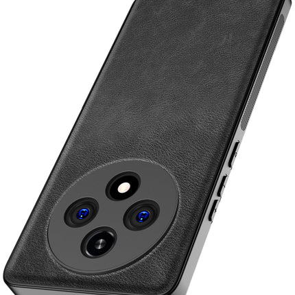 Kapa Tux Leather Back Cover for Oppo F27 Pro / Oppo F27 Pro Plus | Slim Shockproof Camera Protection Bumper Case (Black)