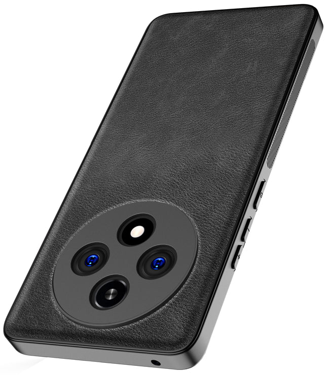 Kapa Tux Leather Back Cover for Oppo F27 Pro / Oppo F27 Pro Plus | Slim Shockproof Camera Protection Bumper Case (Black)