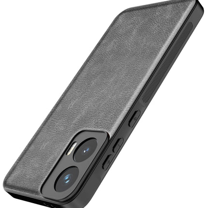 Kapa Tux Leather Back Cover for Moto G35 | Slim Shockproof Camera Protection Bumper Case (Grey)
