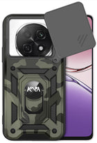 Kapa Tank Back Cover for Oppo F29 5G | Inbuilt Ring + Slider Shockproof Lens Protection Bumper Back Case (Black)