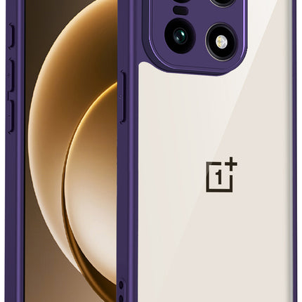 Kapa Hawkeye Clear Slim Tough Back Cover for OnePlus 15 | Camera Lens Protector Anti Yellow Shockproof Clear Hybrid Case Cover (Purple) - Mobizang