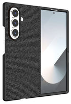 Kapa Soft Full Fabric Protective Back Case Cover for Samsung Galaxy Z Fold 7 | Shockproof Slim Hard Anti Slip Back Case (Black)
