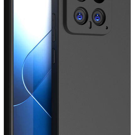 Kapa Matte Protective Lens Flexible Back Cover for Xiaomi 14 (5G) | Slim Silicone with Soft Lining Shockproof Full Body Bumper Case (Black) - Mobizang