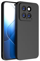Kapa Matte Protective Lens Flexible Back Cover for Xiaomi 14 (5G) | Slim Silicone with Soft Lining Shockproof Full Body Bumper Case (Black) - Mobizang