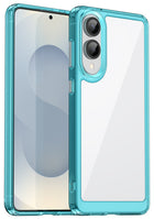 Kapa Unicorn Acrylic Clear Back Cover For Samsung Galaxy S25 Edge | Slim Shockproof [Military Grade Protection] Hybrid Bumper Case (Blue Sides) - Mobizang