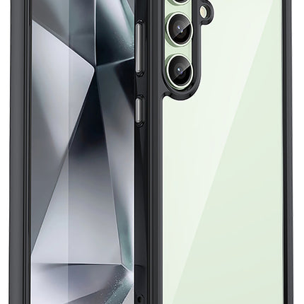 Kapa Unicorn Acrylic Clear Back Cover For Samsung Galaxy S24 FE | Slim Shockproof [Military Grade Protection] Hybrid Bumper Case (Black Sides)