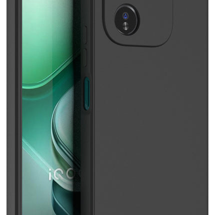 Kapa Matte Protective Lens Flexible Back Cover for IQOO Z9X | Slim Silicone with Soft Lining Shockproof Full Body Bumper Case (Black)