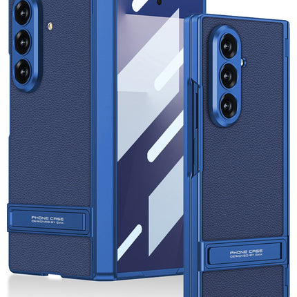 Kapa Leather Case with Stand and Hinge Protection Back Cover for Samsung Galaxy Z Fold7 / Fold 7 | Ultra Thin Full Body Protection Hard Cover (Blue)