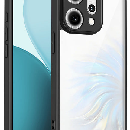 Kapa Hawkeye Clear Slim Tough Back Cover for Oppo Reno 14 Pro 5G | Camera Lens Protector Anti Yellow Shockproof Clear Hybrid Case Cover (Black) - Mobizang