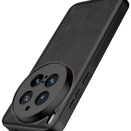 Kapa Tux Leather Back Cover for Vivo X300 Pro 5G | Slim Shockproof Camera Protection Bumper Case (Black)