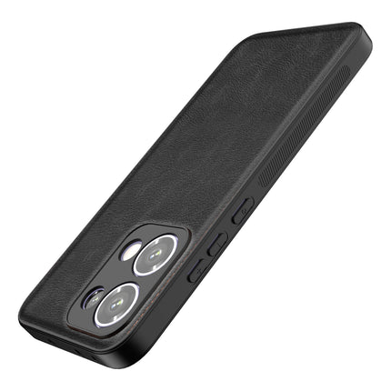 Kapa Tux Leather Back Cover for Oppo Reno 13 5G | Slim Shockproof Camera Protection Bumper Case (Black)